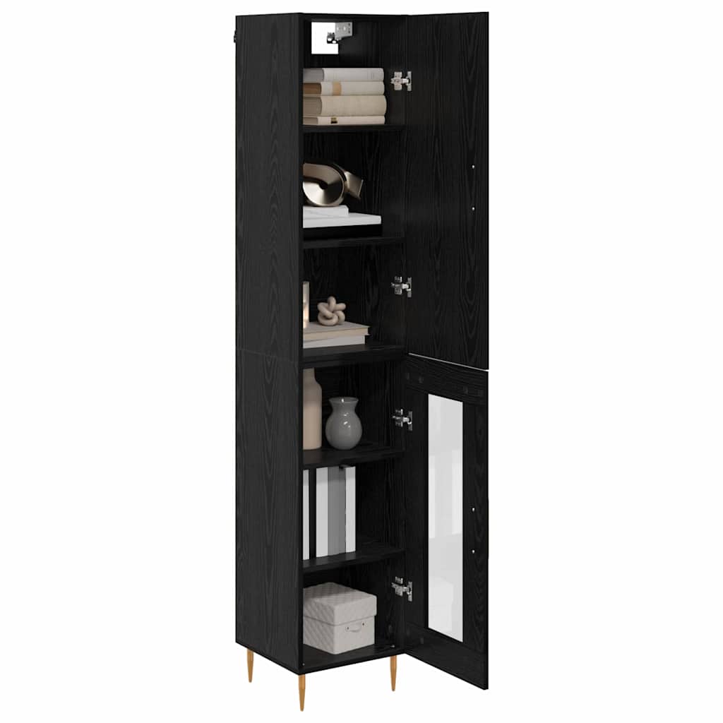 Highboard 2 pcs Sort eg Konstrueret træ