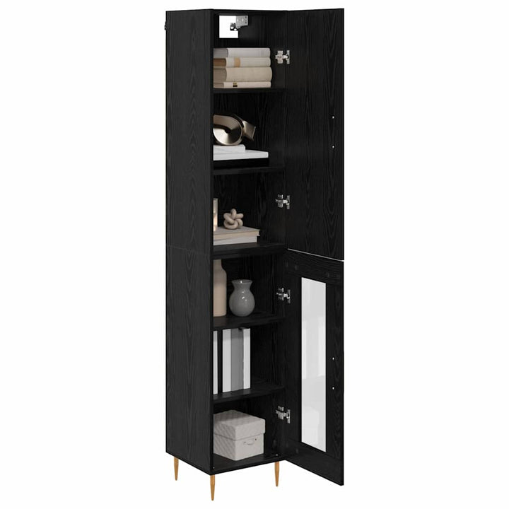 Highboard 2 pcs Sort eg Konstrueret træ