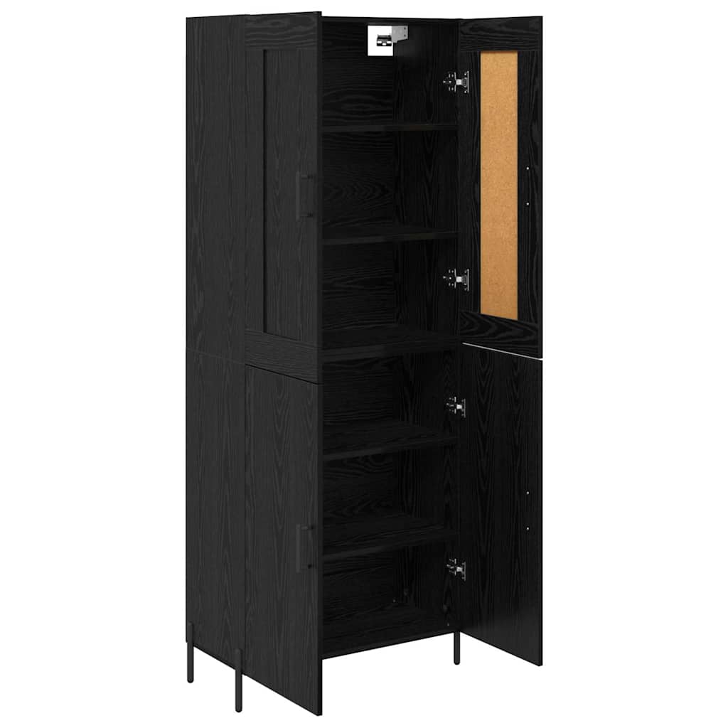Highboard 2 pcs Sort eg Konstrueret træ