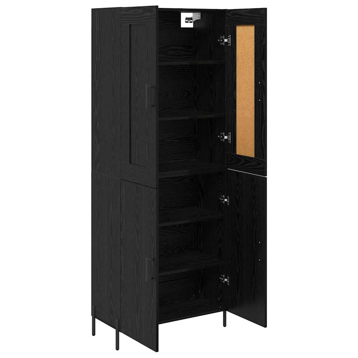 Highboard 2 pcs Sort eg Konstrueret træ