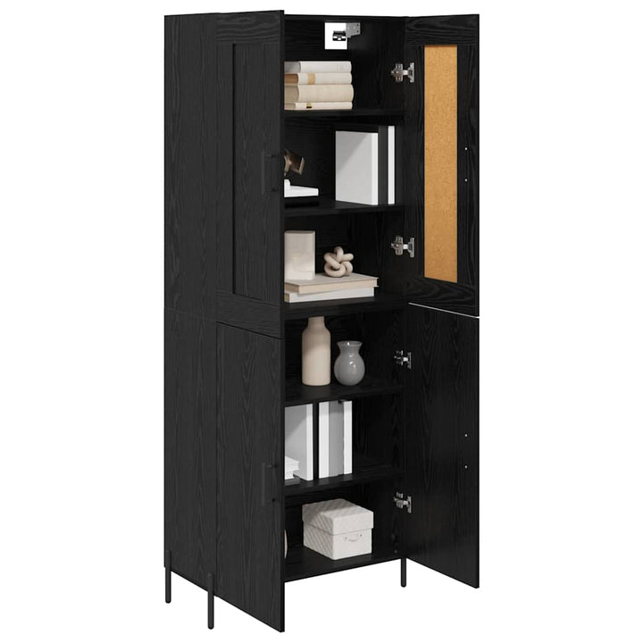 Highboard 2 pcs Sort eg Konstrueret træ