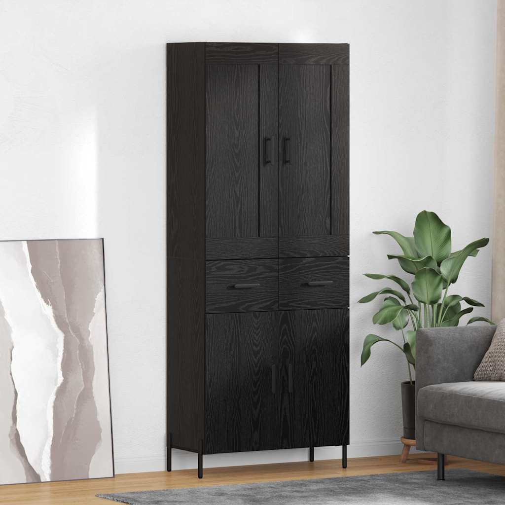 Highboard 2 stk. Sort eg 69,5 x 34 x 180 cm Konstrueret træ