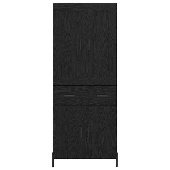 Highboard med skuffe 2 pcs Sort eg Konstrueret træ