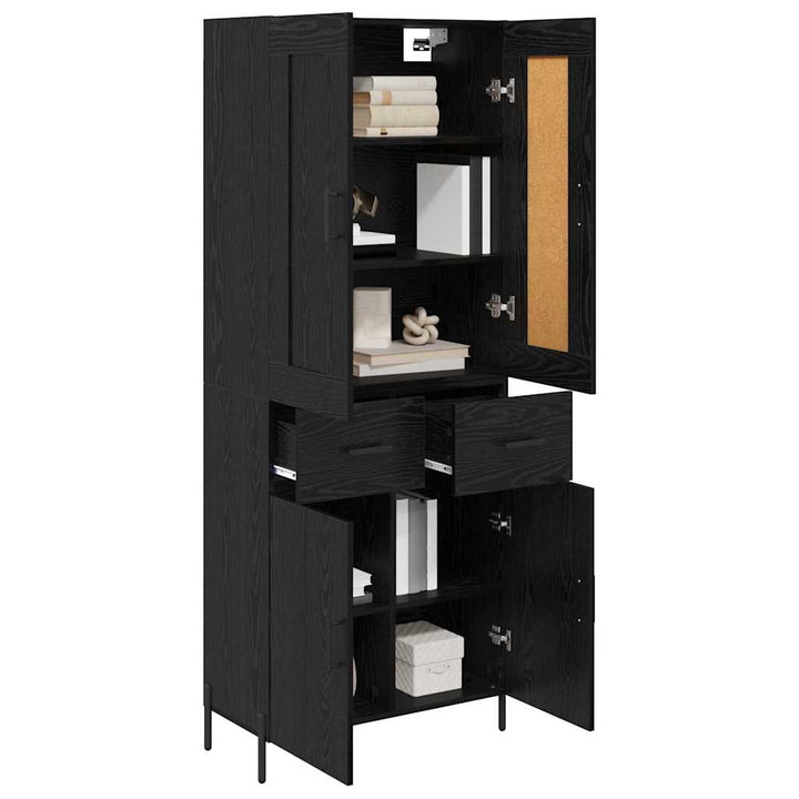 Highboard 2 stk. Sort eg 69,5 x 34 x 180 cm Konstrueret træ