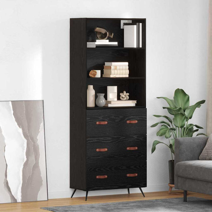 Highboard Sort eg 69,5 x 34 x 180 cm Konstrueret træ
