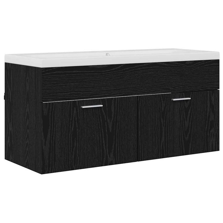 Badeværelsesskab Sort eg 100 x 38,5 x 46 cm Konstrueret træ