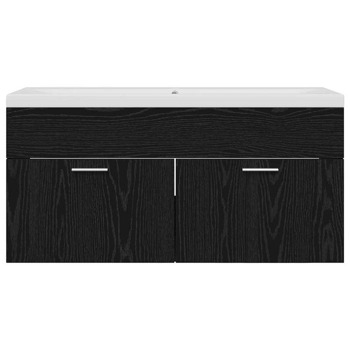 Badeværelsesskab Sort eg 100 x 38,5 x 46 cm Konstrueret træ