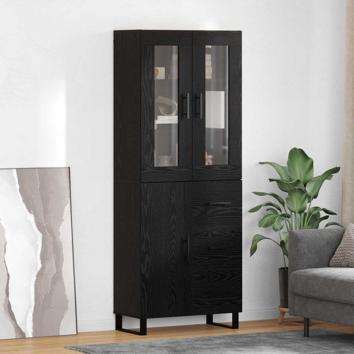 Highboard 2 stk. Sort eg 69,5 x 34 x 180 cm Konstrueret træ