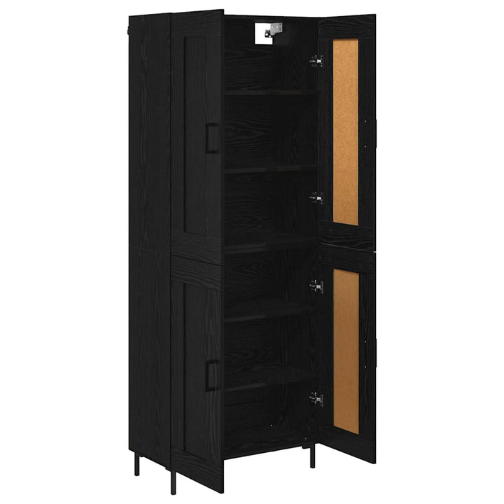 Highboard 2 pcs Sort eg Konstrueret træ