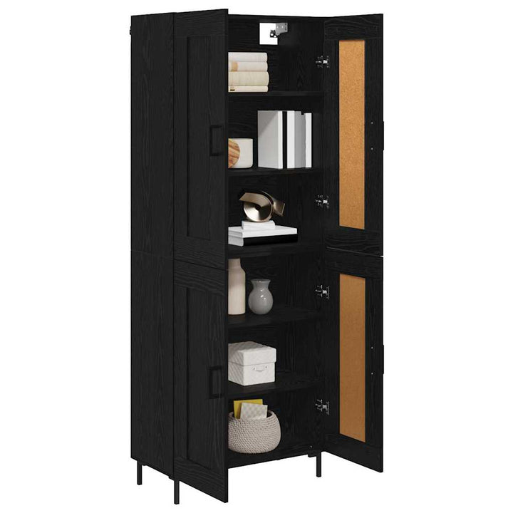 Highboard 2 pcs Sort eg Konstrueret træ