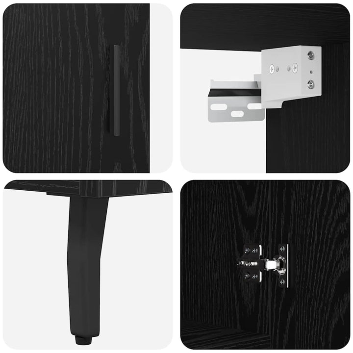 Highboard 2 stk. Sort eg 69,5 x 34 x 180 cm Konstrueret træ