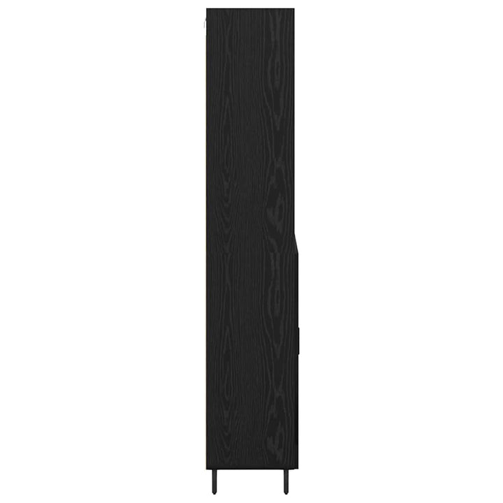 Highboard Sort eg 69,5 x 34 x 180 cm Ingeniørtræ og glas