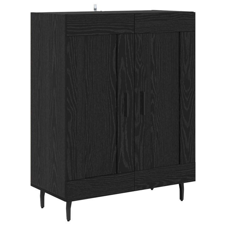 Highboard 2 pcs Sort eg Ingeniørtræ og glas