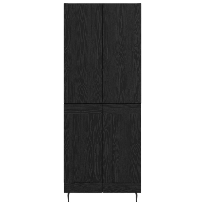 Highboard 2 pcs Sort eg Ingeniørtræ og glas