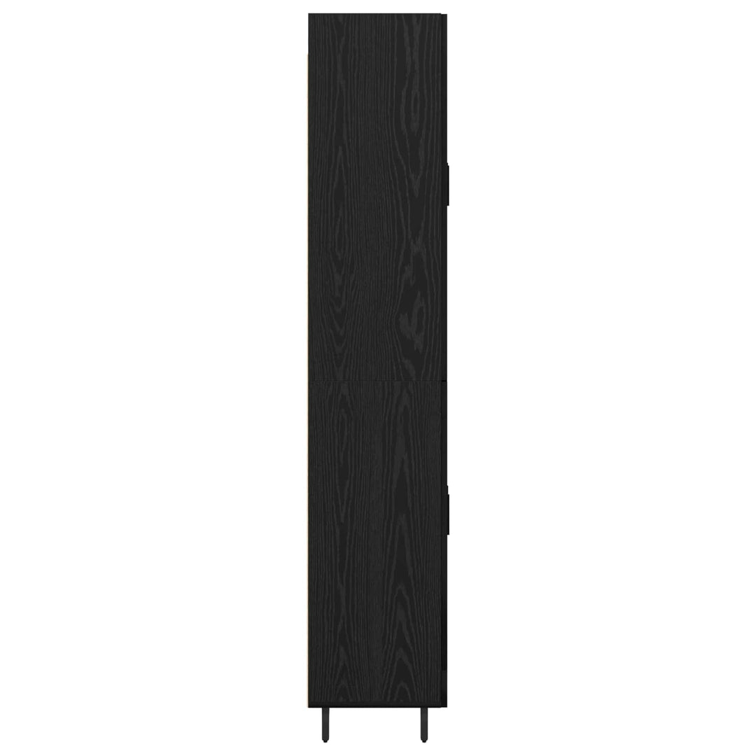 Highboard 2 pcs Sort eg Ingeniørtræ og glas