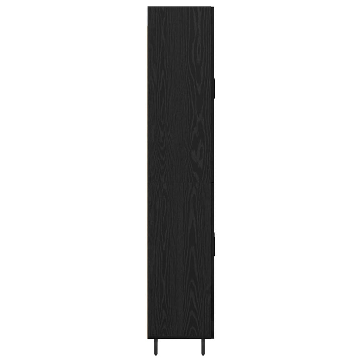 Highboard 2 pcs Sort eg Ingeniørtræ og glas