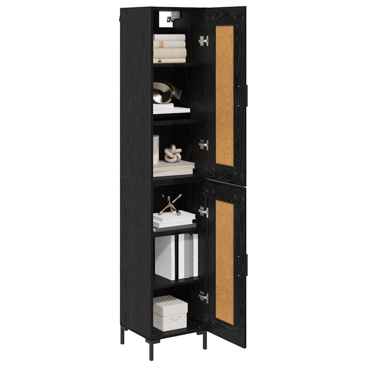 Highboard Sort eg 34,5 x 34 x 180 cm Konstrueret træ