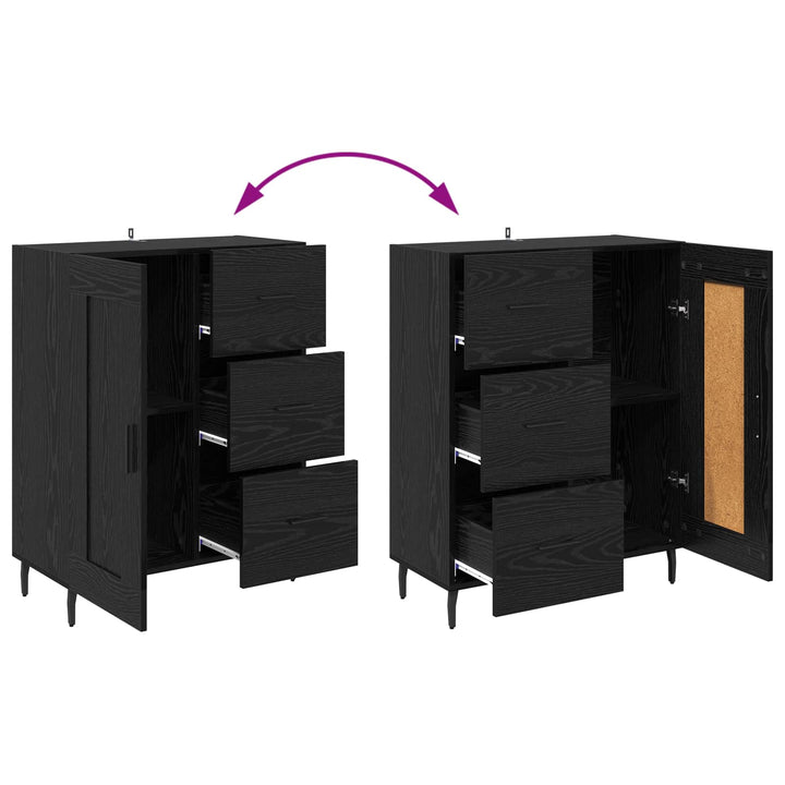 Highboard 2 stk. Sort eg 69,5 x 34 x 180 cm Konstrueret træ