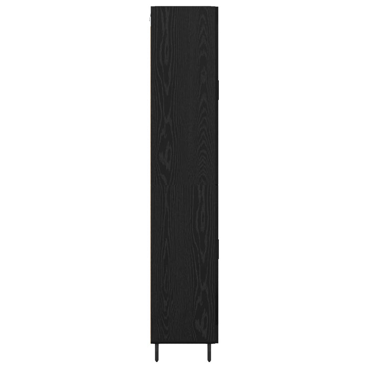 Highboard med skuffe 2 pcs Sort eg Konstrueret træ