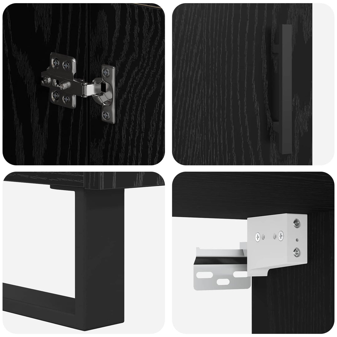 Highboard 2 stk. Sort eg 69,5 x 34 x 180 cm