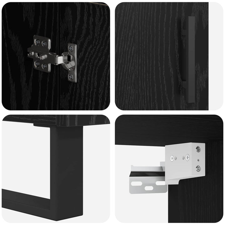 Highboard 2 stk. Sort eg 69,5 x 34 x 180 cm