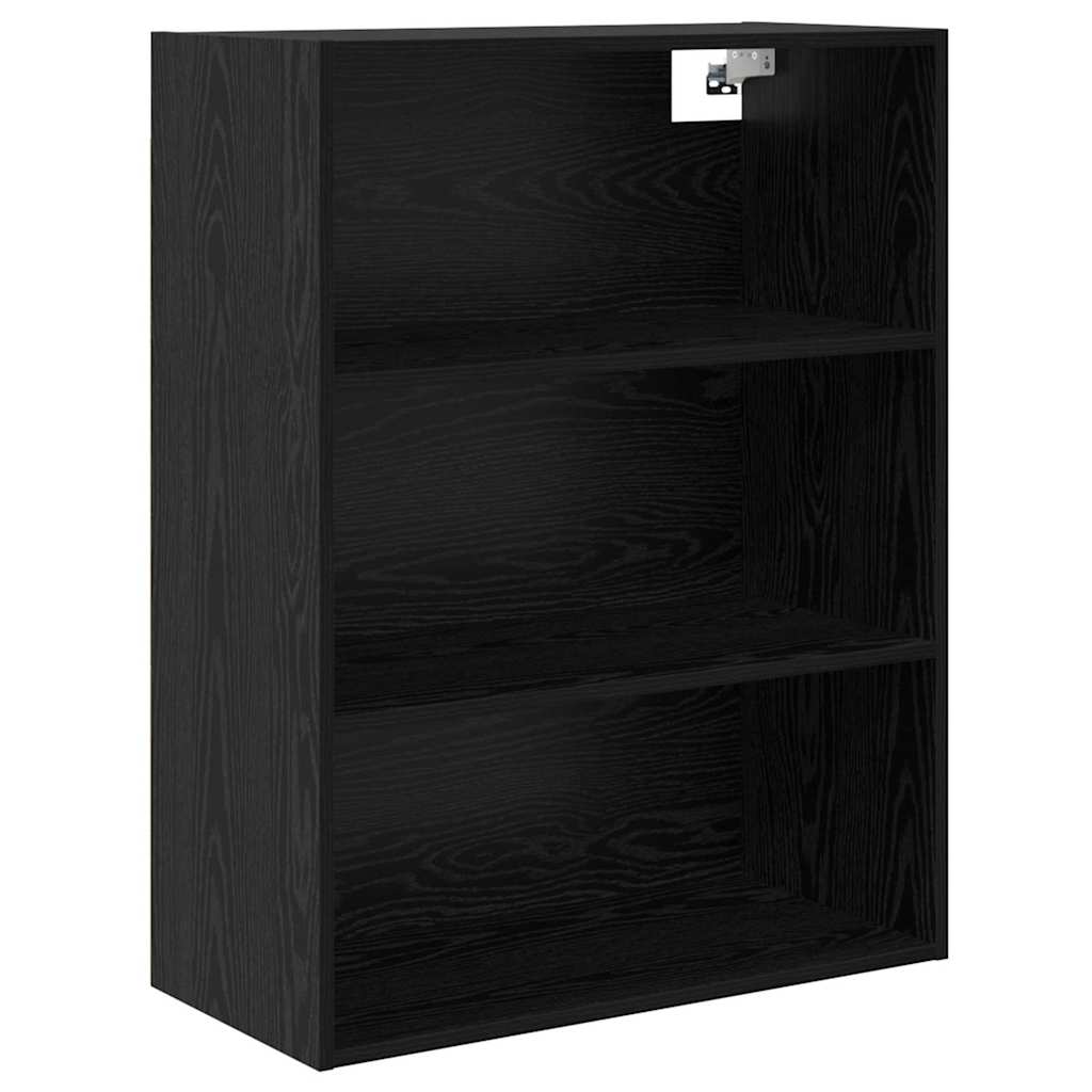 Highboard med skuffe 2 pcs Sort eg Konstrueret træ