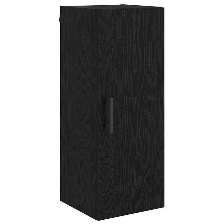Highboard med skuffe Sort eg 34,5 x 34 x 180 cm Konstrueret træ
