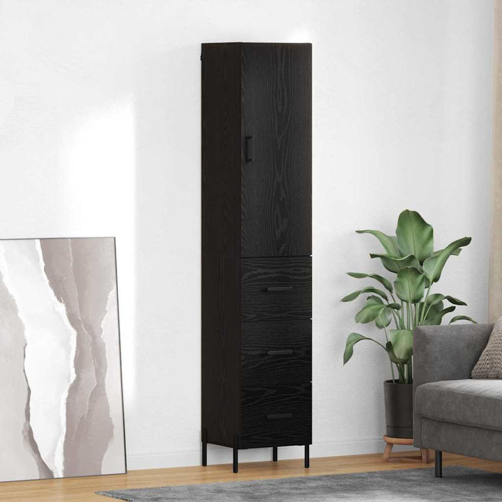 Highboard Sort eg 34,5 x 34 x 180 cm Konstrueret træ