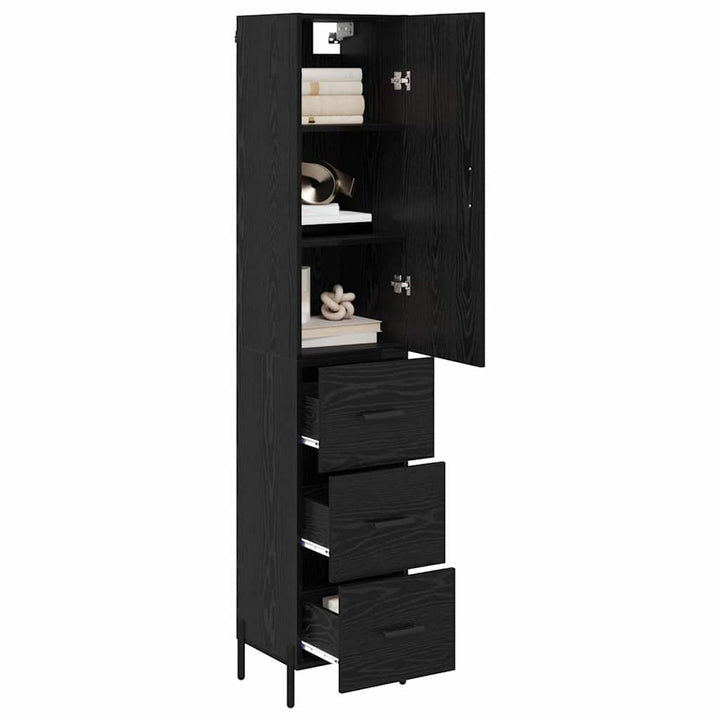 Highboard Sort eg 34,5 x 34 x 180 cm Konstrueret træ