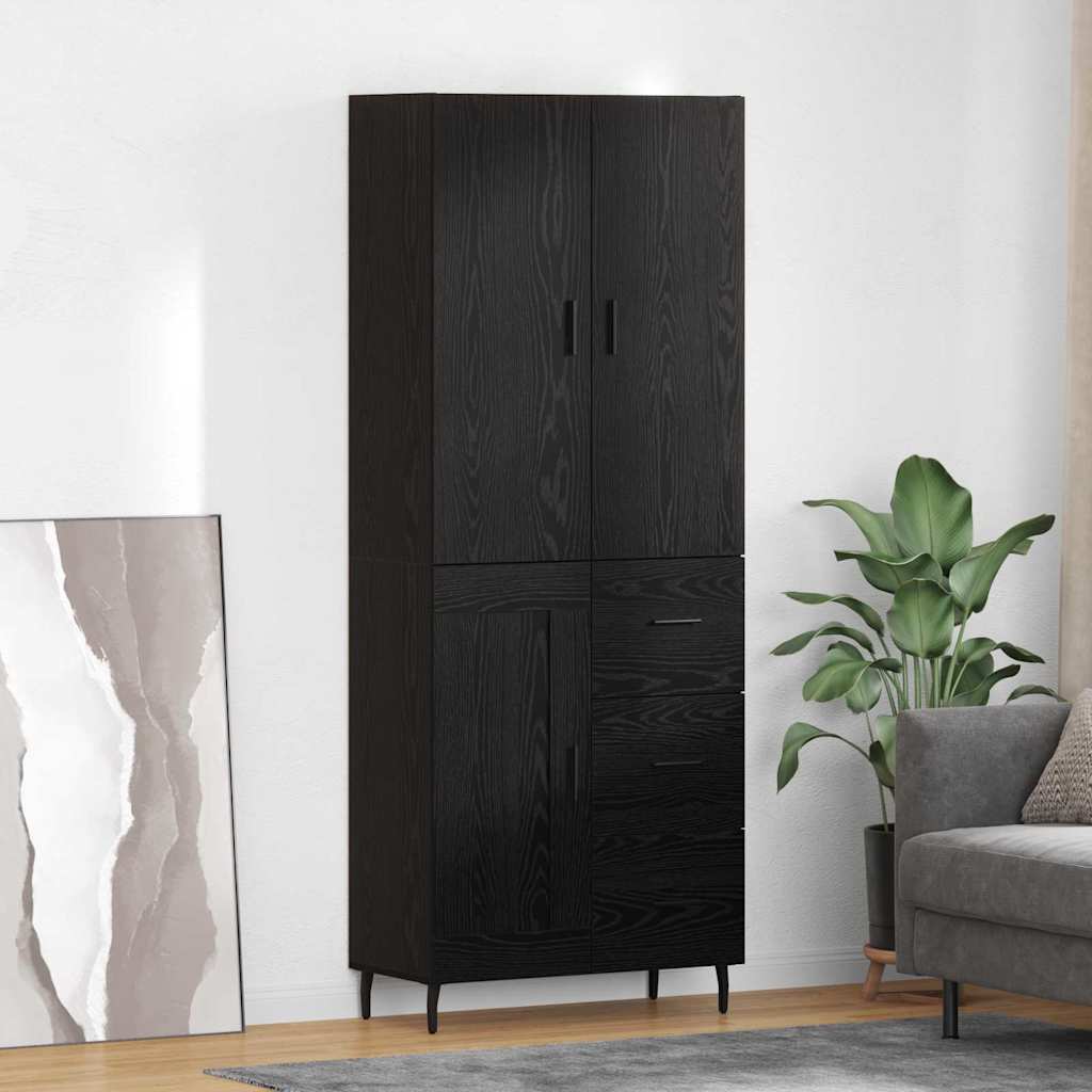Highboard 2 stk. Sort eg 69,5 x 34 x 180 cm Konstrueret træ