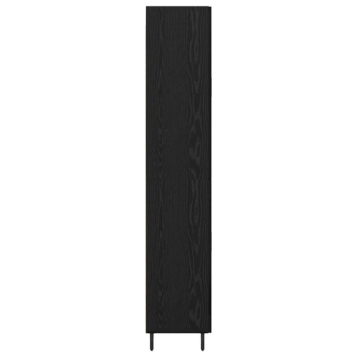 Highboard med skuffe 2 pcs Sort eg Ingeniørtræ og glas