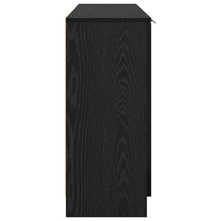 Sideboard med skuffe 3 pcs Sort eg Konstrueret træ