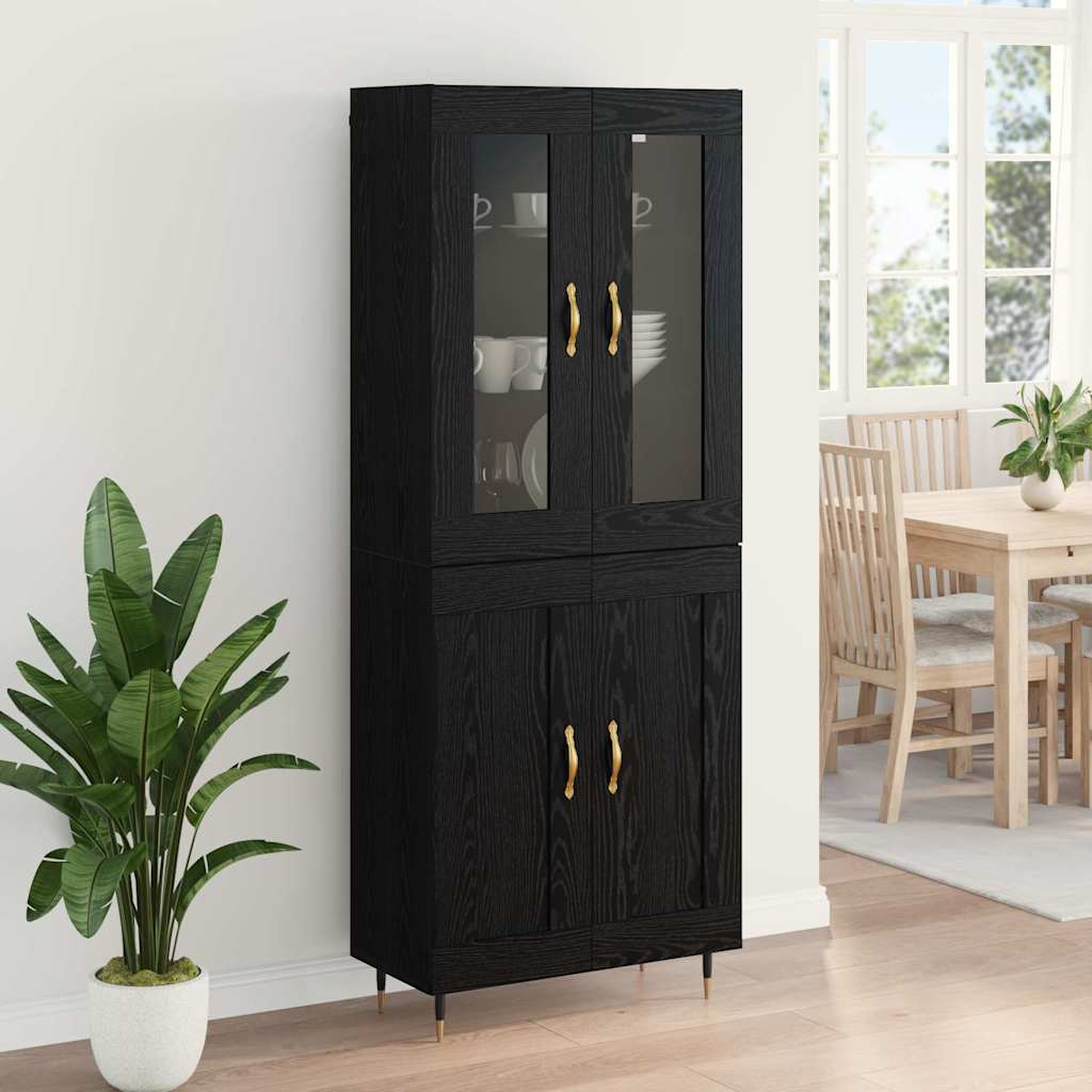 Highboard 2 stk. Sort eg 69,5 x 34 x 180 cm Konstrueret træ