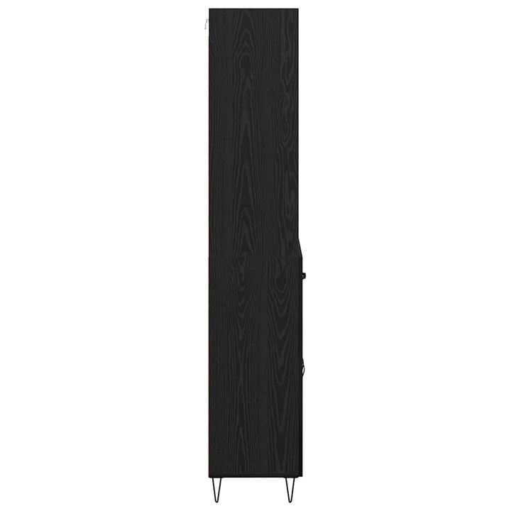 Highboard med skuffe 2 pcs Sort eg Konstrueret træ