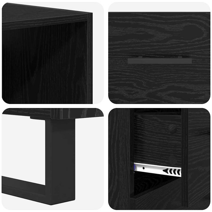 Highboard 2 stk. Sort eg 69,5 x 34 x 180 cm