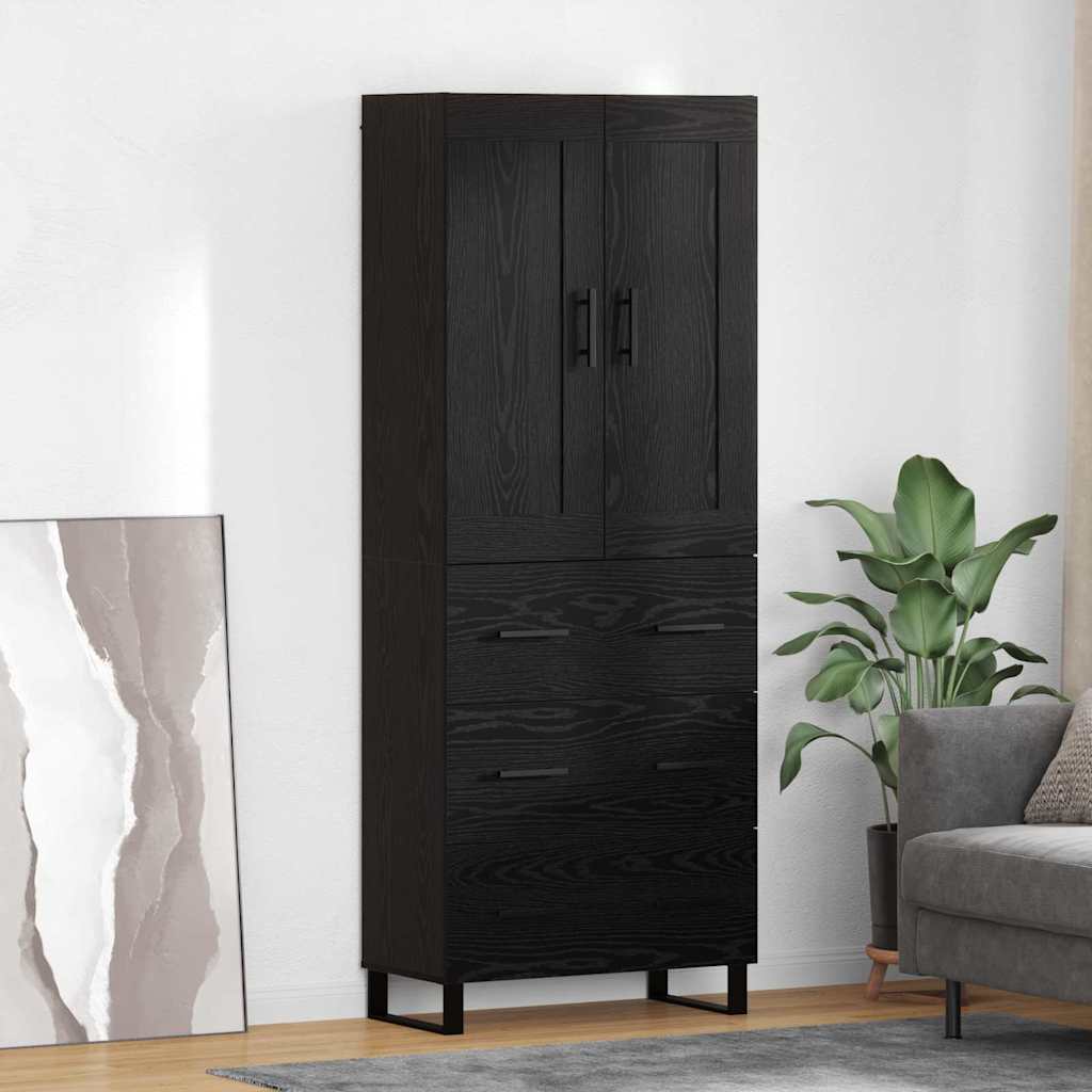 Highboard 2 stk. Sort eg 69,5 x 34 x 180 cm