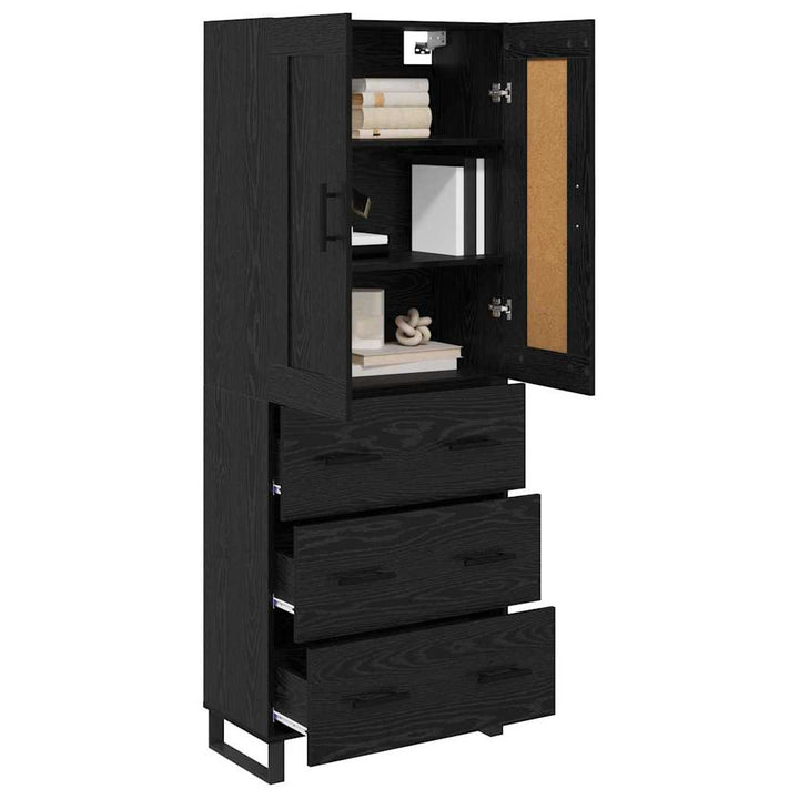 Highboard 2 stk. Sort eg 69,5 x 34 x 180 cm