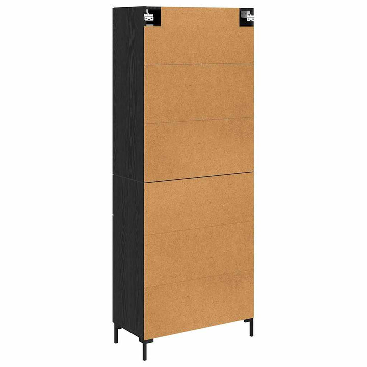 Highboard med skuffe 2 pcs Sort eg Konstrueret træ