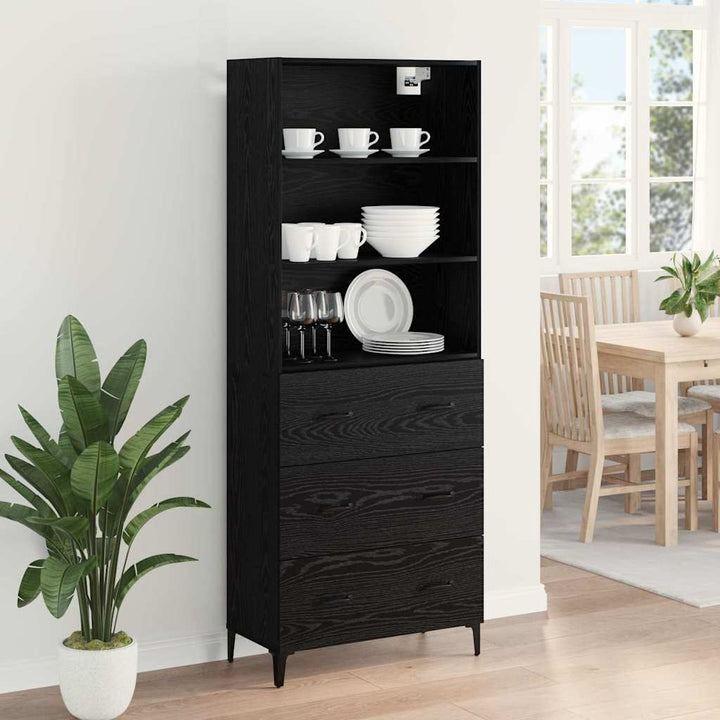 Highboard Sort eg 69,5 x 34 x 180 cm Konstrueret træ