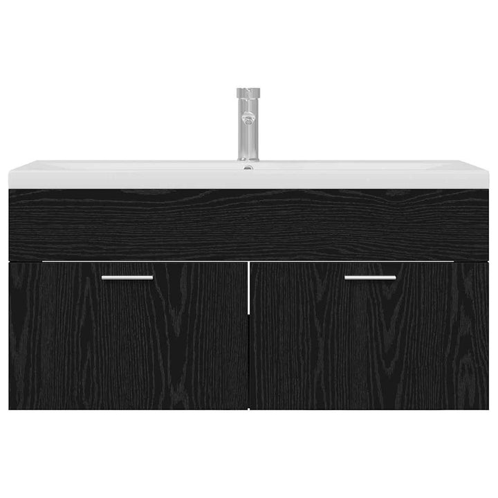 Badeværelsesskab Sort eg 100 x 38,5 x 46 cm Konstrueret træ