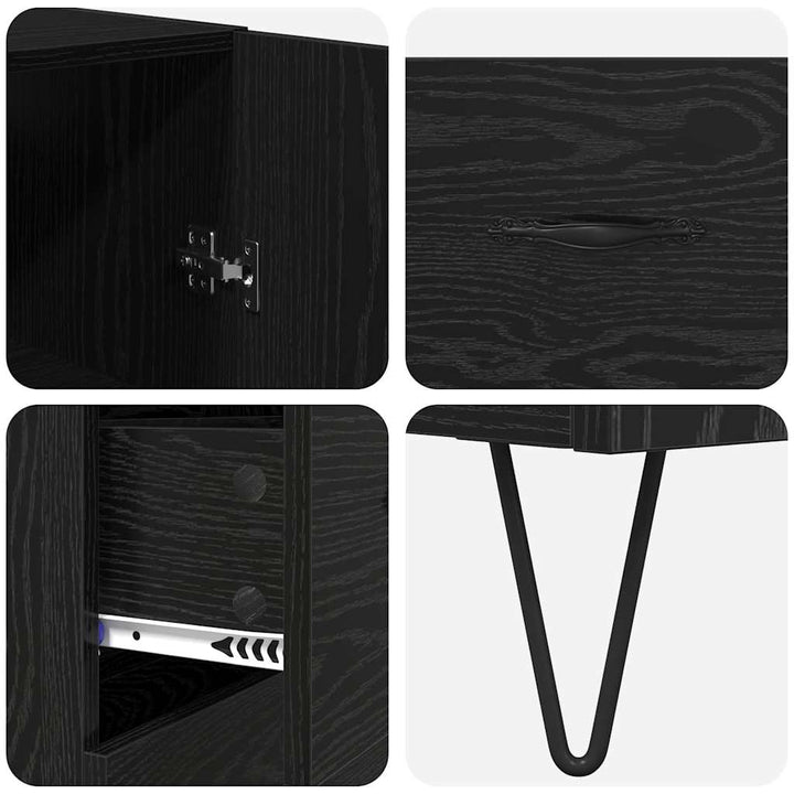 Highboard 2 stk. Sort eg 69,5 x 34 x 180 cm Konstrueret træ