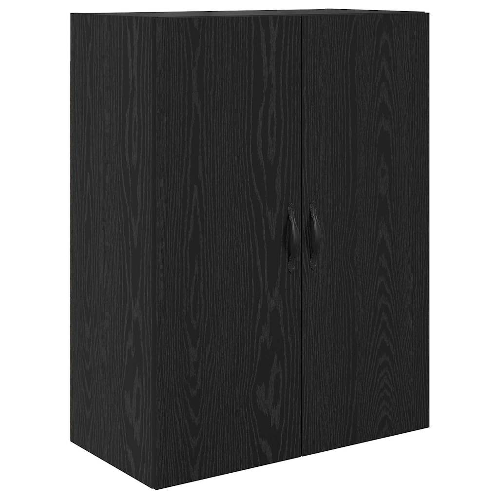 Highboard med skuffe 2 pcs Sort eg Konstrueret træ og glas