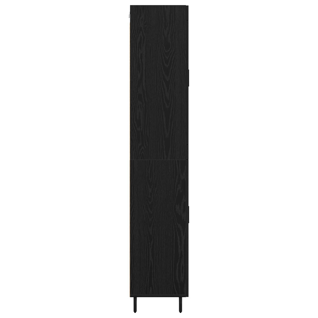 Highboard med skuffe 2 pcs Sort eg Konstrueret træ