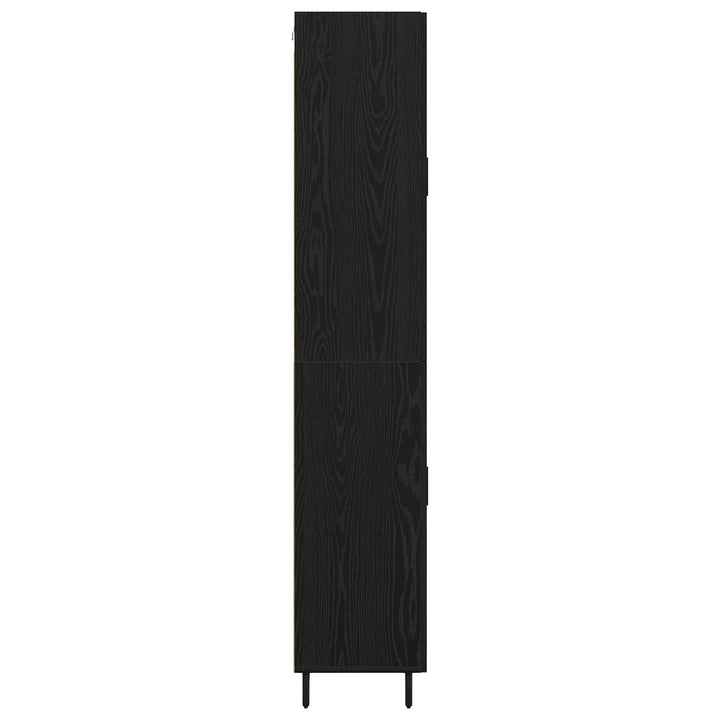 Highboard med skuffe 2 pcs Sort eg Konstrueret træ