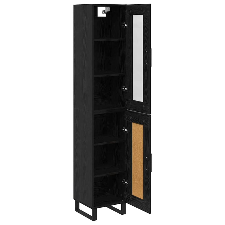Highboard Sort eg 34,5 x 34 x 180 cm Konstrueret træ