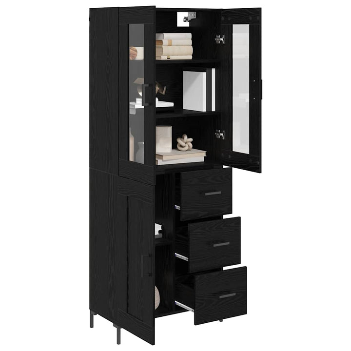 Highboard 2 stk. Sort eg 69,5 x 34 x 180 cm Konstrueret træ