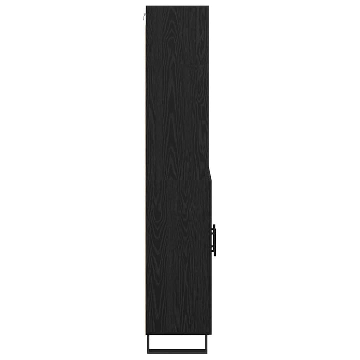 Highboard med skuffe 2 pcs Sort eg Konstrueret træ
