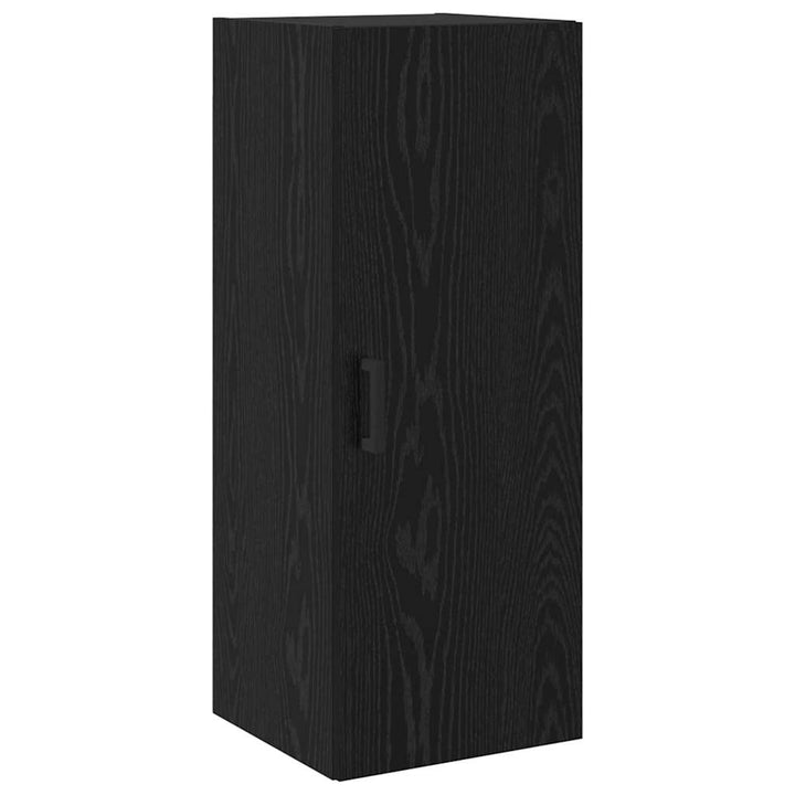 Highboard med skuffe Sort eg 34,5 x 34 x 180 cm Konstrueret træ