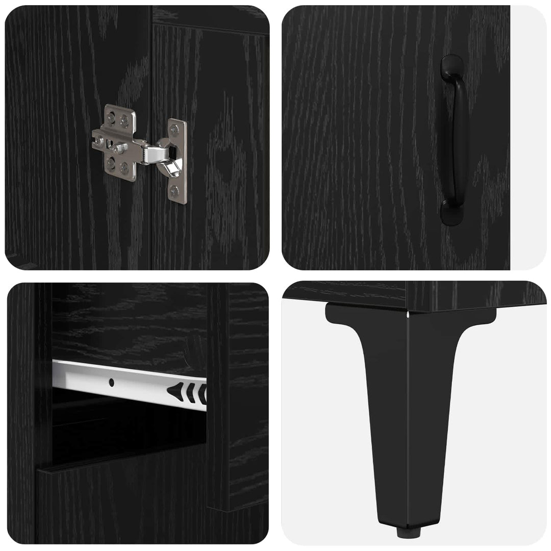 Highboard Sort eg 69,5 x 34 x 180 cm Konstrueret træ