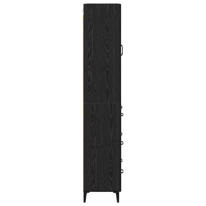 Highboard med skuffe Sort eg 69,5 x 34 x 180 cm Konstrueret træ